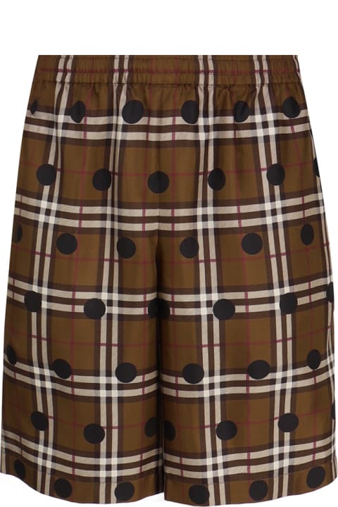 Burberry for Men Burberry Vintage Check Polka Dot Silk Shorts