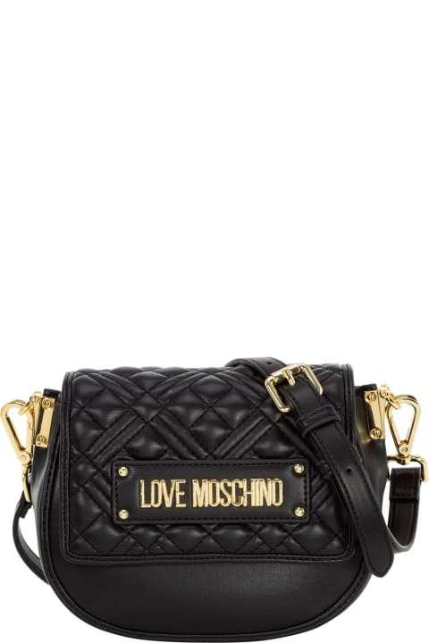 ウィメンズ新着アイテム Moschino Logo Plaque Quilted Crossbody Bag