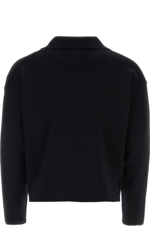 Ami Alexandre Mattiussi for Women Ami Alexandre Mattiussi Black Stretch Wool Blend Sweater
