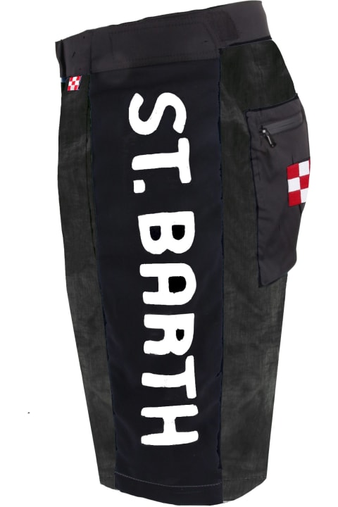 Homeware MC2 Saint Barth Check Swim Shorts With Contrast Lateral Band