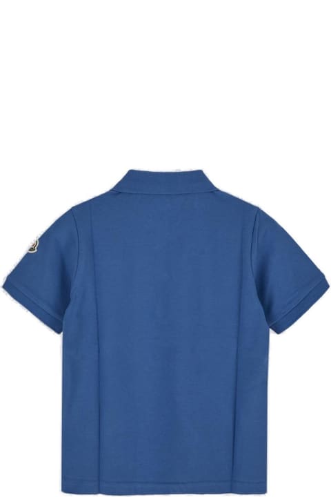 Moncler for Girls Moncler Logo Detailed Short Sleeved Polo Shirt