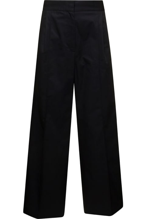 Maison Kitsuné Pants & Shorts for Women Maison Kitsuné Black Loose Pants With Concealed Closure In Cotton Woman