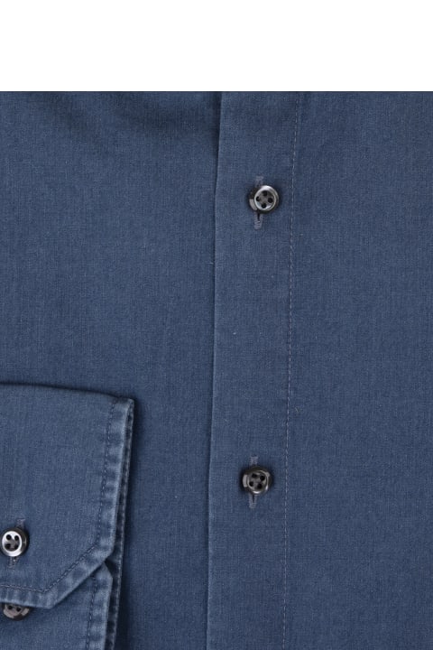 Shirts for Men Hugo Boss Slim Fit Shirt In Blue Cotton Denim