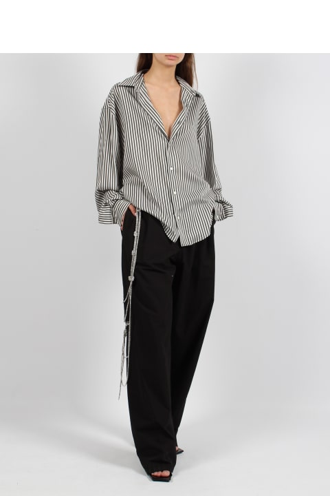 Ami Alexandre Mattiussi for Women Ami Alexandre Mattiussi Viscose Silk Blend Striped Shirt