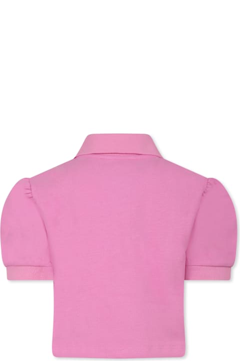 Topwear for Girls MSGM Pink Polo Shirt For Girl With Logo