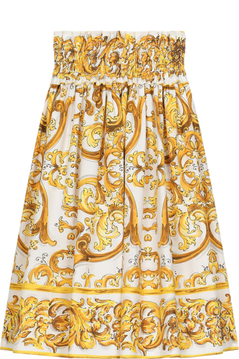 Dolce & Gabbana Bottoms for Girls Dolce & Gabbana Poplin Skirt With Print