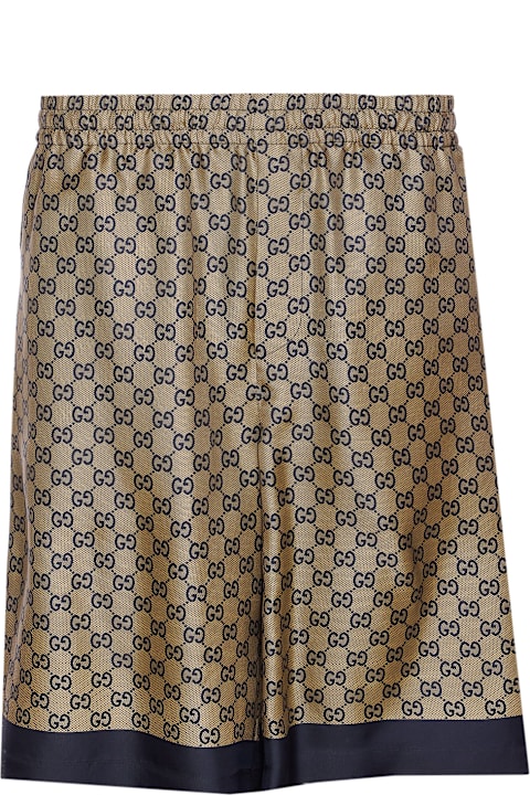 Pants for Men Gucci Printed Silk Twill Shorts