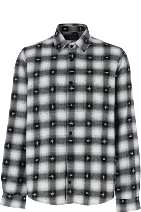 AMIRI for Men AMIRI 'stardust' Black Shirt With Classic Collar And All-over Check Motif In Cotton Man