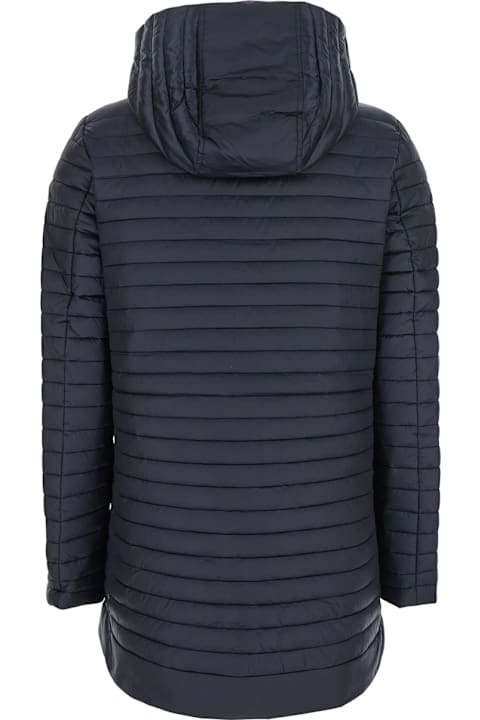 Save the Duck Clothing for Women Save the Duck 'alima' Black Down Jacket With Tone-on-tone Logo Patch On The Sleeve In Tech Fabric Woman