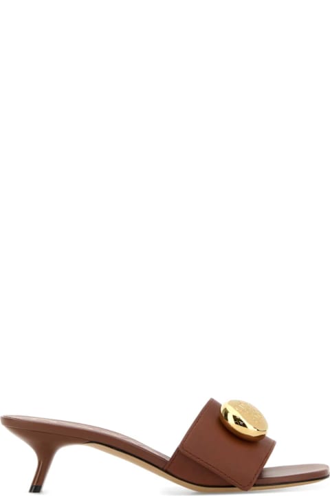 Loewe Caramel Leather Pebble Mules