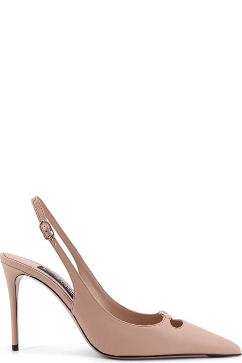 Dolce 
Gabbana Leather Pumps With Metal Dg Logo
