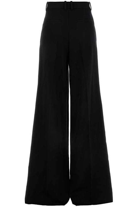 Saint Laurent Pants & Shorts for Women Saint Laurent Black Wool Wide-leg Pant