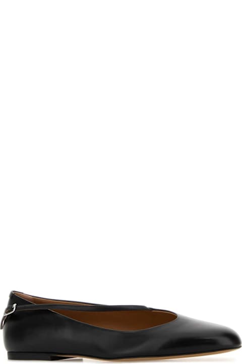 Jil Sander Black Leather Elyss Ballerinas