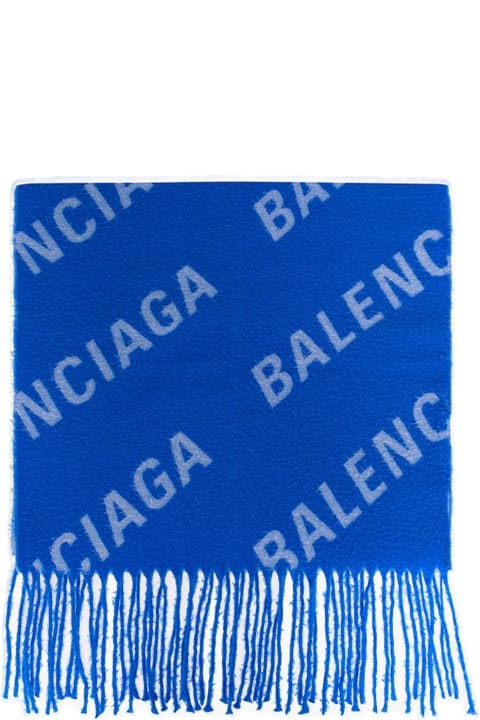 メンズ Balenciagaのスカーフ Balenciaga All-over Logo Embroidered Scarf