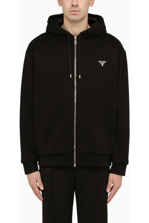 Fleeces & Tracksuits for Men Prada Black Cotton Sweatshirt With Logo