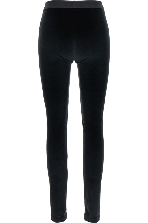 Pants & Shorts for Women Tom Ford Black Leggings With Branded Band In Velvet Woman