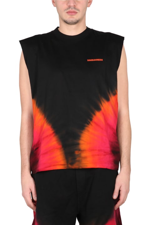 Everywhere Tanks for Men Dsquared2 Flame Iron Tank T-shirt