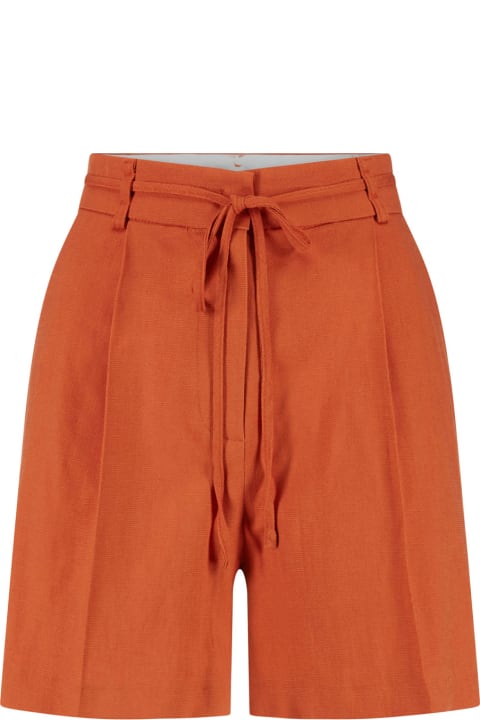 Bermuda Shorts In Pumpkin Linen Blend