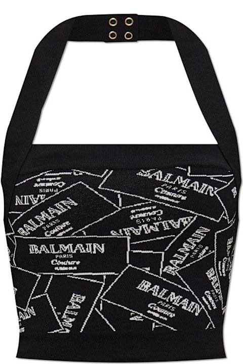 Balmain Topwear for Women Balmain Logo Detailed Cropped Top