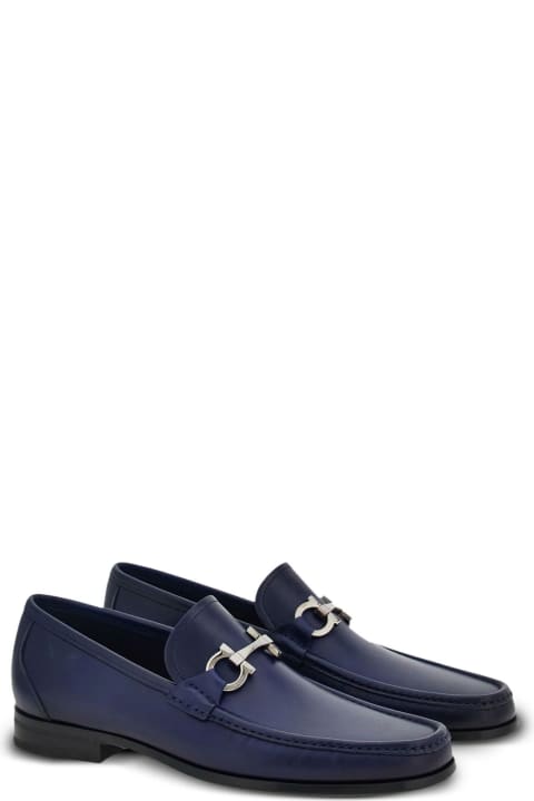Ferragamo Loafers & Boat Shoes for Women Ferragamo Midnight Blue Leather Loafer