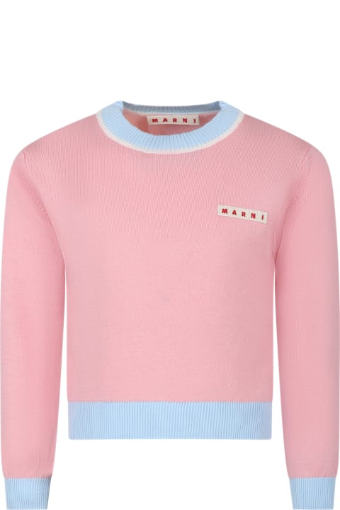 Sweaters & Sweatshirts for Girls Marni Pink Sweat For Girl With Logo