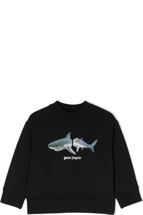 Palm Angels Sweaters & Sweatshirts for Boys Palm Angels Crewneck Sweatshirt With Shark Graphic Print In Black Cotton Boy