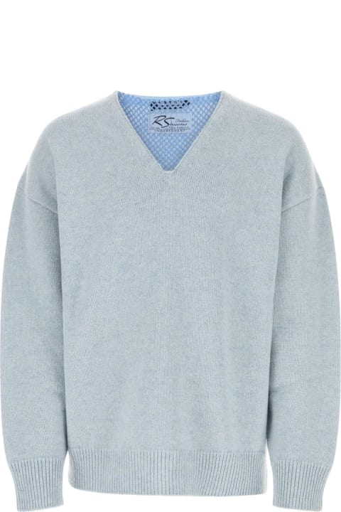 Raf Simons Sweaters for Men Raf Simons Light-blue Wool Oversize Sweater