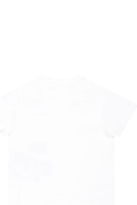 Fashion for Kids Moschino White T-shirt For Baby Boy With Teddy Bear And Logo