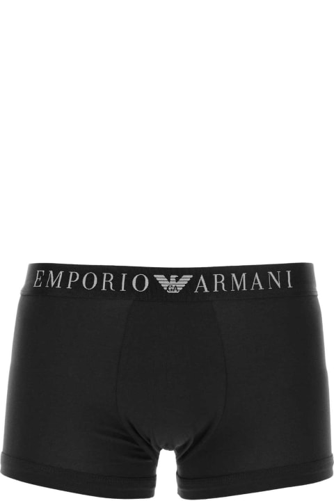Emporio Armani for Men Emporio Armani Black Stretch Cotton Boxer