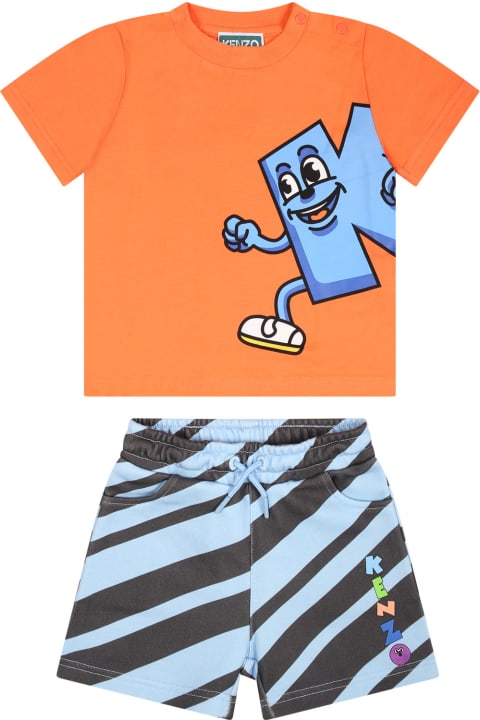 Kenzo Kids Kenzo Kids Sporty Suit For Baby Boy With Logo Print
