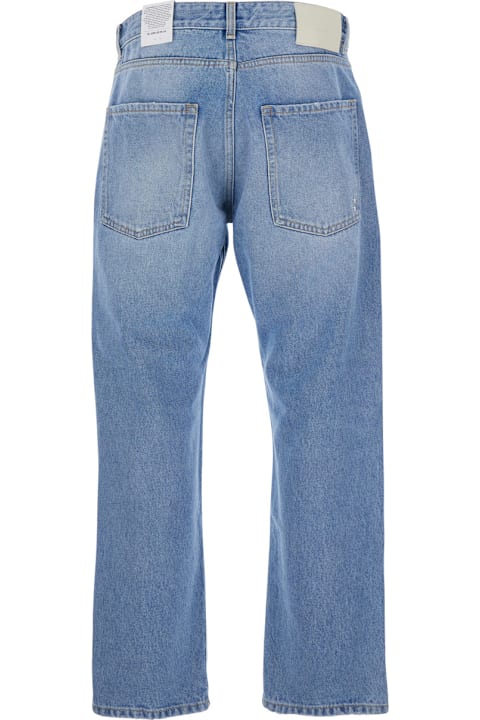 Homeware Icon Denim Light Blue Jeans With Logo Patch On The Rear In Denim Man