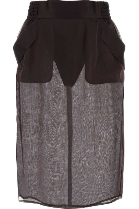 Fashion for Women Saint Laurent Brown Silk Skirt