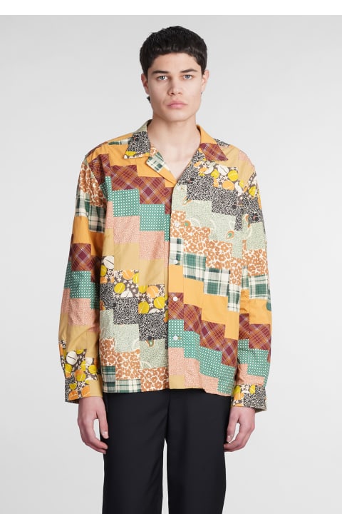 Diagonal Square Patc Shirt In Multicolor Cotton