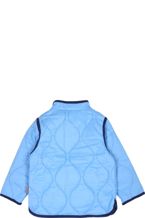 Topwear for Baby Girls Molo Light Blue Down Jacket Harrie For Baby Boy