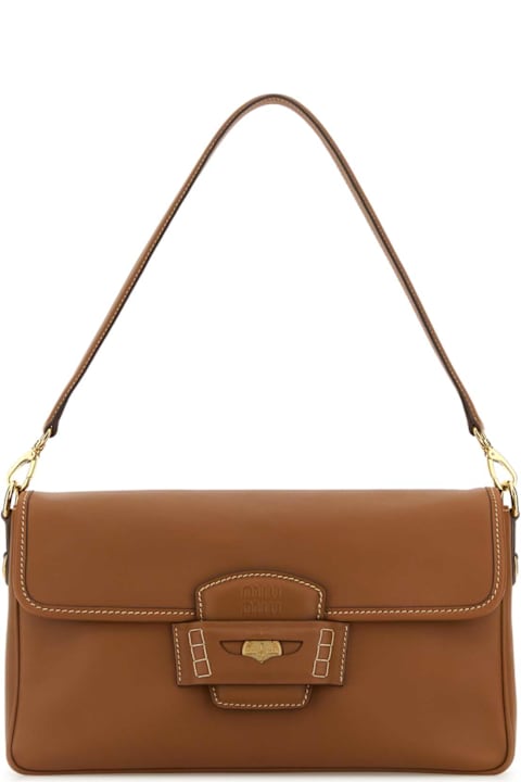 Miu Miu for Men Miu Miu Caramel Leather Penny Shoulder Bag
