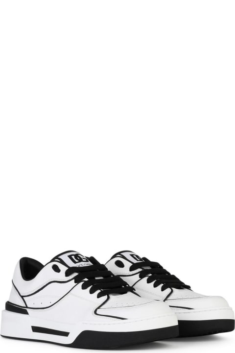 メンズ Dolce & Gabbanaのスニーカー Dolce & Gabbana New Roma White Leather Sneakers