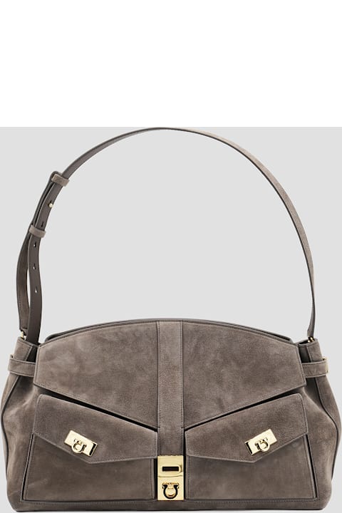 Ferragamo for Women Ferragamo Brown Leather Hug Multipocket (l)