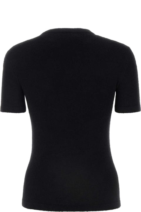 Topwear for Women Balenciaga Black Terry Fabric T-shirt