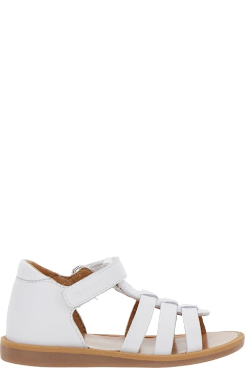 Pom d'Api for Women Pom d'Api 'poppy' White Sandals With Cage Design In Leather Baby
