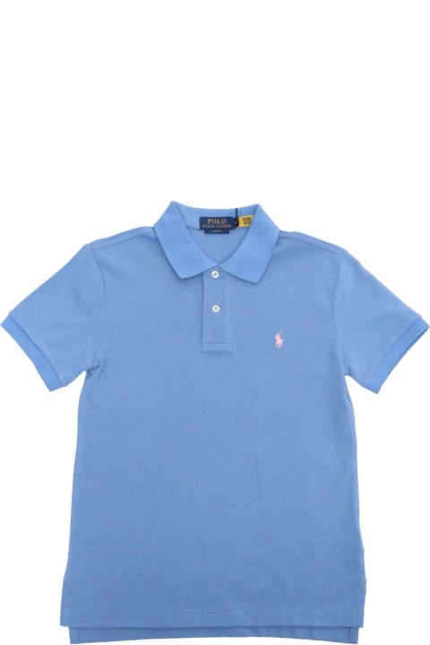 Sale for Kids Ralph Lauren Logo Embroidered Short-sleeved Polo Shirt