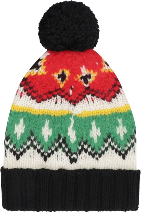ウィメンズ Moncler Grenobleの帽子 Moncler Grenoble Knitted Wool Hat With Pom-pom