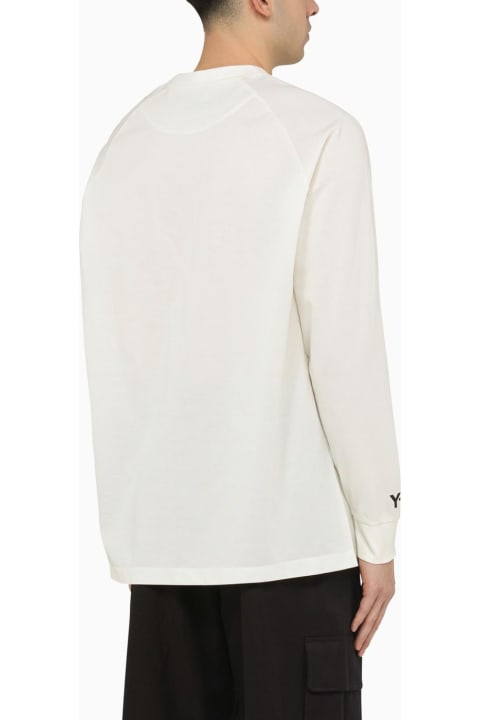 Y-3 Sweaters for Men Y-3 White Crew-neck Long Sleeves T-shirt With Logo