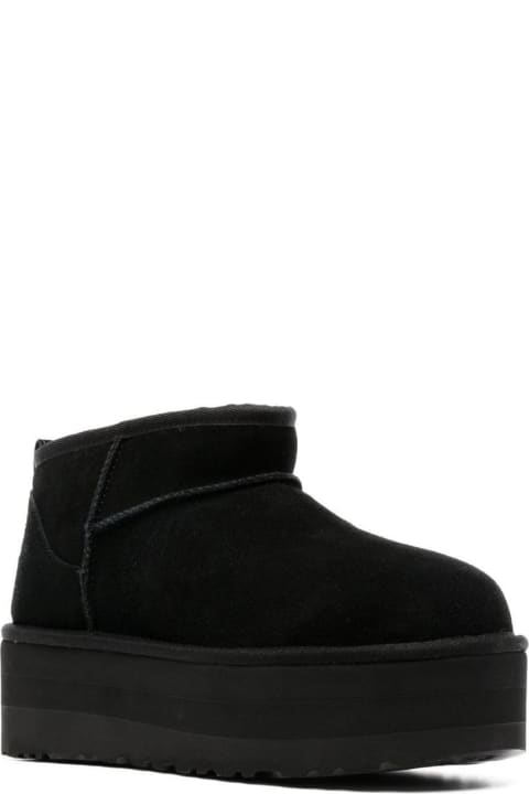 Homeware UGG 'ultramini' Black Boots With Platform In Suede Woman