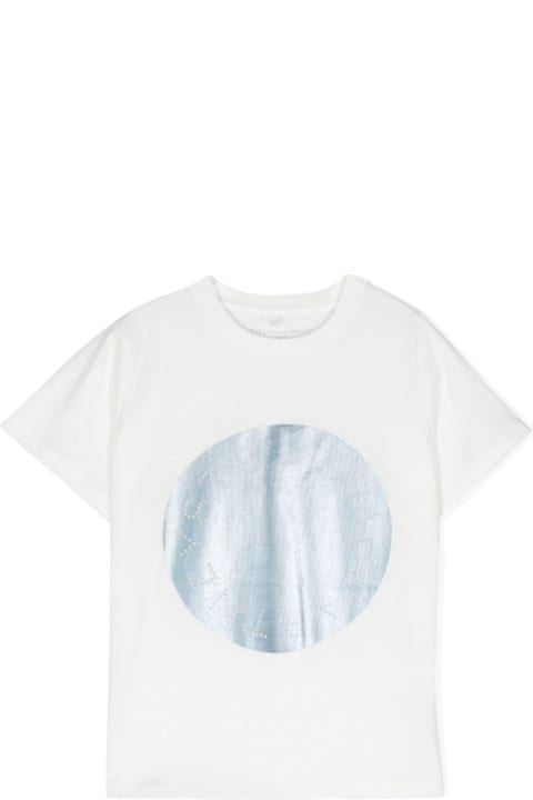 Fashion for Girls Stella McCartney Kids White T-shirt With Metallic Logo Disc