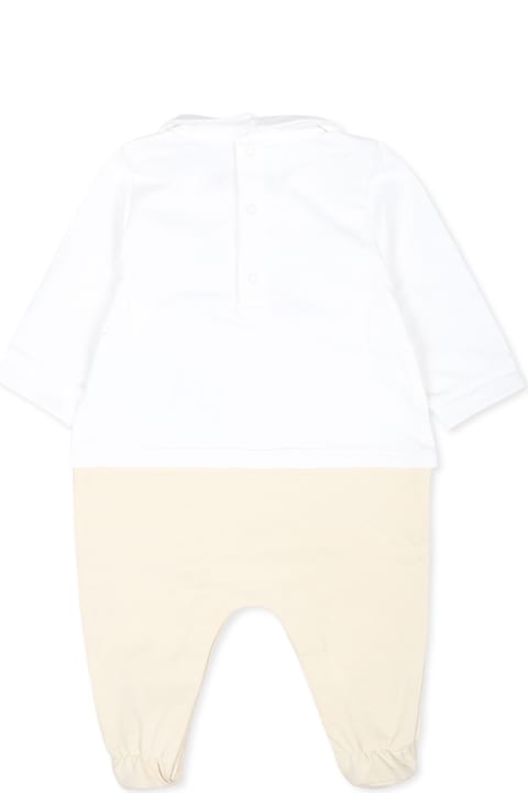 Moschino Bodysuits & Sets for Baby Girls Moschino Beige Babygrow For Babykids With Lying Teddy Bear