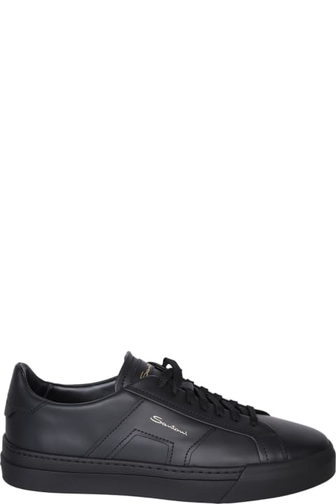 Shoes for Men Santoni Dbs Logo Black Sneakers