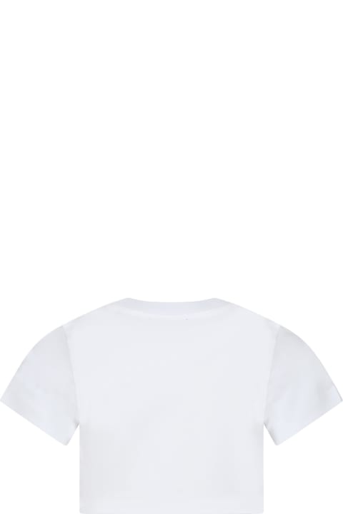 Balmain for Kids Balmain T-shirt Blanc Pour Fille Avec Logo