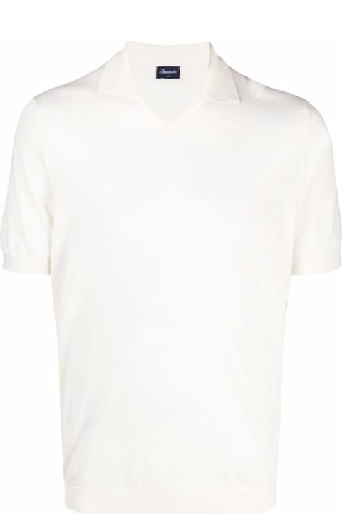 Drumohr Clothing for Men Drumohr Ivory White Cotton T-shirt