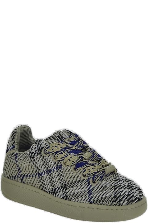 Burberry Sale for Women Burberry Box Checked Knitted Lace-up Sneakers