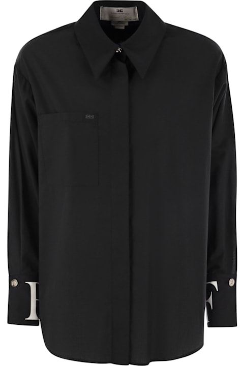 Elisabetta Franchi Topwear for Women Elisabetta Franchi Poplin Shirt With Logo On Cuffs